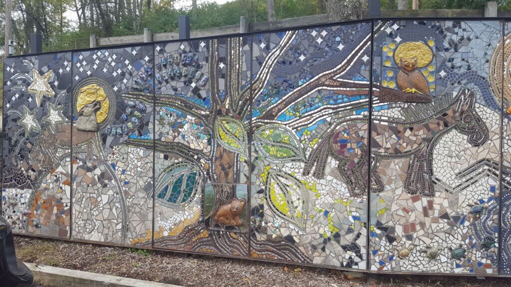 A mosaic public art piece is pictured in Morgantown.  
